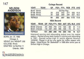 1991-92 Hoops #147 Nick Anderson Back