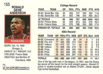 1991-92 Hoops #155 Ron Anderson Back