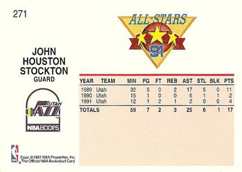 1991-92 Hoops #271 John Stockton Back