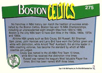 1991-92 Hoops #275 Boston Celtics Back