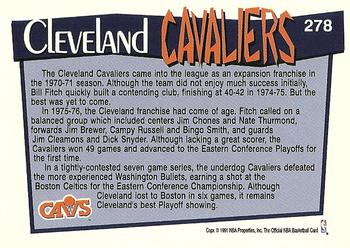 1991-92 Hoops #278 Cleveland Cavaliers Back