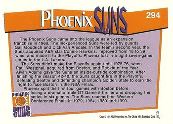 1991-92 Hoops #294 Phoenix Suns Back