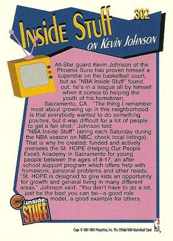 1991-92 Hoops #302 Kevin Johnson Back