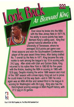 1991-92 Hoops #322 Bernard King Back