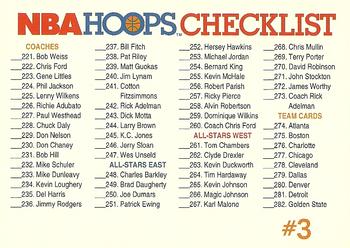 1991-92 Hoops #329 Checklist #3: 171-282 Front