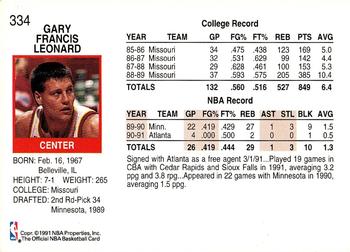 1991-92 Hoops #334 Gary Leonard Back
