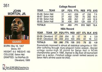 1991-92 Hoops #351 John Morton Back