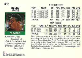 1991-92 Hoops #353 Randy White Back