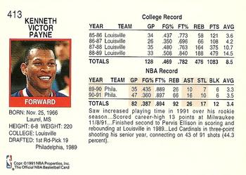 1991-92 Hoops #413 Kenny Payne Back