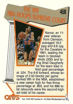 1991-92 Hoops #458 Larry Nance Back