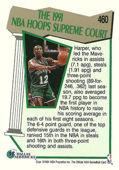 1991-92 Hoops #460 Derek Harper Back