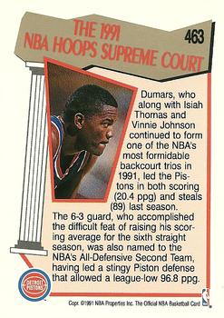 1991-92 Hoops #463 Joe Dumars Back