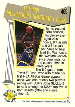 1991-92 Hoops #465 Tim Hardaway Back