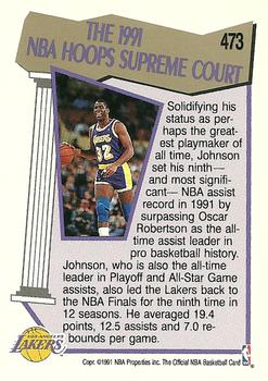 1991-92 Hoops #473 Magic Johnson Back