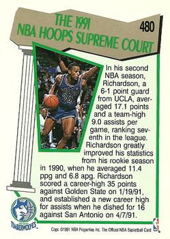 1991-92 Hoops #480 Pooh Richardson Back