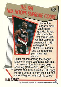 1991-92 Hoops #492 Terry Porter Back