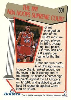 1991-92 Hoops #501 Harvey Grant Back