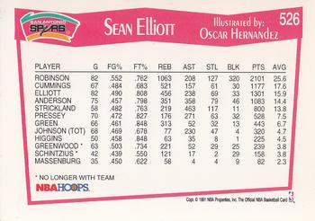 1991-92 Hoops #526 Sean Elliott Back