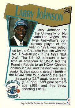 1991-92 Hoops #546 Larry Johnson Back