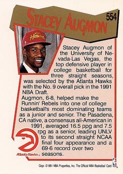 1991-92 Hoops #554 Stacey Augmon Back