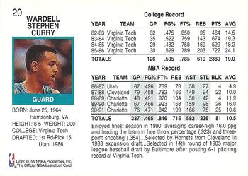 1991-92 Hoops #20 Dell Curry Back