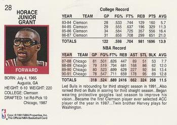 1991-92 Hoops #28 Horace Grant Back