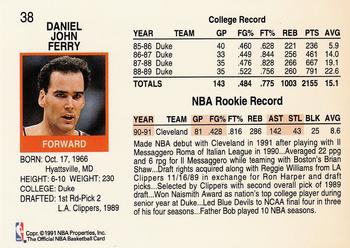 1991-92 Hoops #38 Danny Ferry Back
