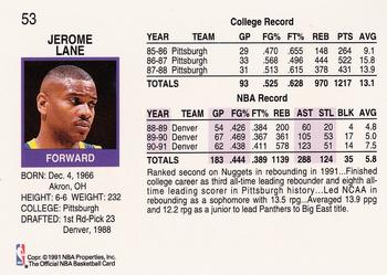 1991-92 Hoops #53 Jerome Lane Back
