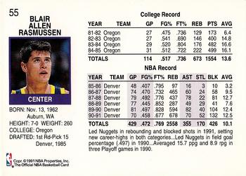 1991-92 Hoops #55 Blair Rasmussen Back