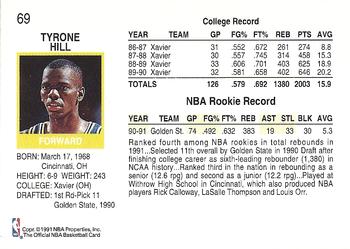 1991-92 Hoops #69 Tyrone Hill Back