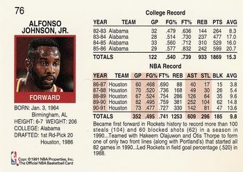 1991-92 Hoops #76 Buck Johnson Back