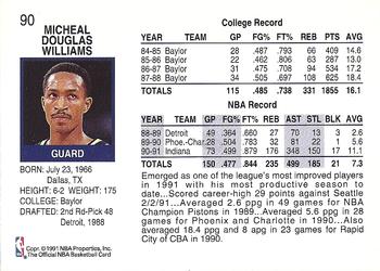 1991-92 Hoops #90 Micheal Williams Back