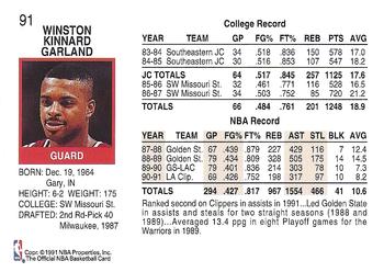 1991-92 Hoops #91 Winston Garland Back