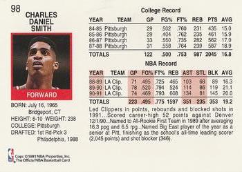 1991-92 Hoops #98 Charles Smith Back