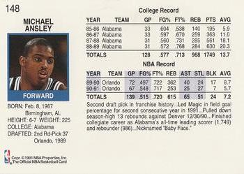 1991-92 Hoops #148 Michael Ansley Back