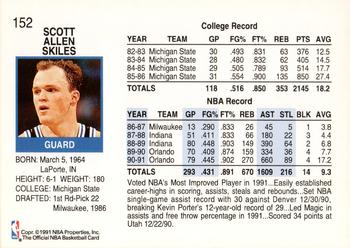 1991-92 Hoops #152 Scott Skiles Back