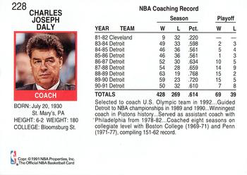 1991-92 Hoops #228 Chuck Daly Back