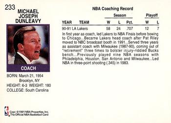1991-92 Hoops #233 Mike Dunleavy Back