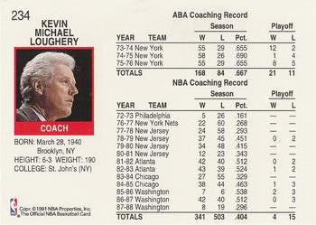 1991-92 Hoops #234 Kevin Loughery Back
