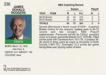 1991-92 Hoops #236 Jimmy Rodgers Back