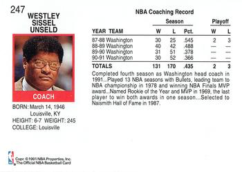 1991-92 Hoops #247 Wes Unseld Back