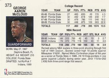 1991-92 Hoops #373 George McCloud Back