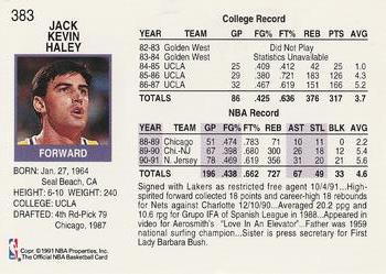 1991-92 Hoops #383 Jack Haley Back