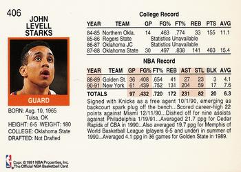 1991-92 Hoops #406 John Starks Back