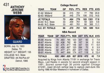 1991-92 Hoops #431 Spud Webb Back