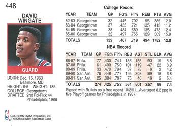 1991-92 Hoops #448 David Wingate Back