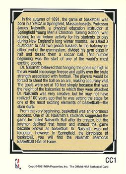 1991-92 Hoops #CC1 James Naismith Back