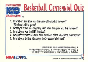 1991-92 Hoops #NNO Basketball Centennial Quiz Back
