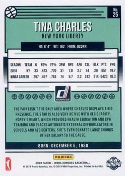 2019 Donruss WNBA - Silver Press Proof #25 Tina Charles Back