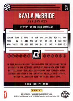 2019 Donruss WNBA - Silver Press Proof #29 Kayla McBride Back